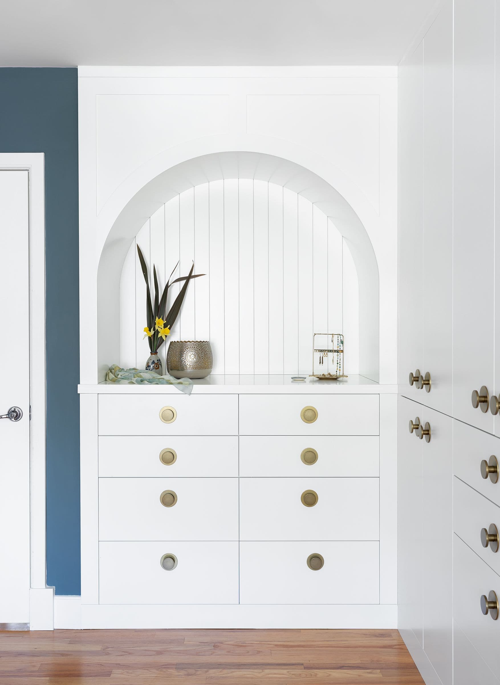 Arched dresser niche, the Blue Mudroom